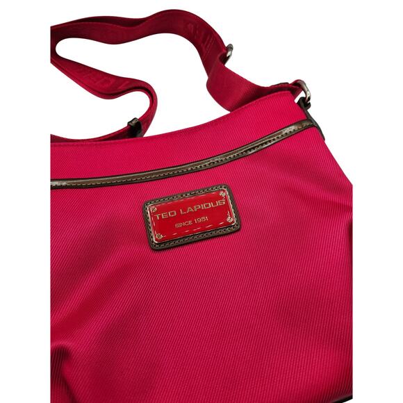 Ted Lapidus Fuchsia Bright Pink Shoulder Bag Handbag - Picture 2 of 5